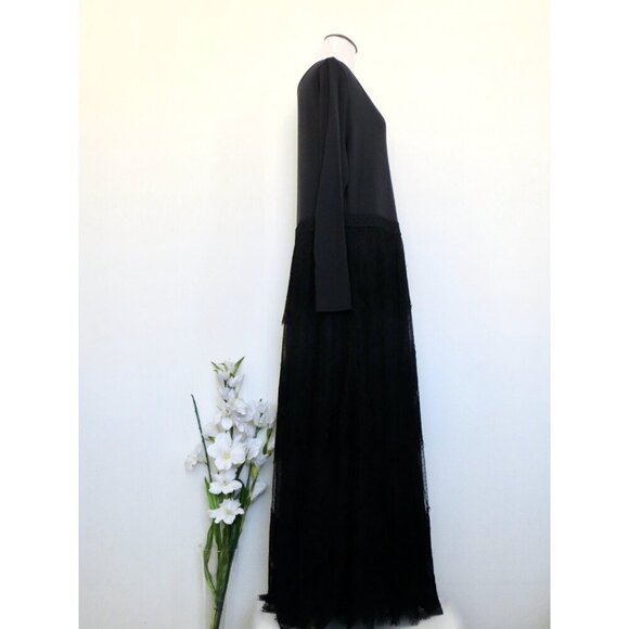 SOFT SURROUNDINGS Frederica Lace Maxi Dress Black SZ L - Picture 11 of 16